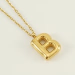 Gold color / 1 Piece Simple Series Simple Letter B Stainless Steel  Gold Color Women's Pendant Necklaces Picture2